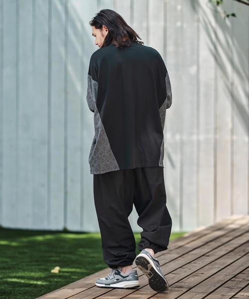 CAMBIO(カンビオ)の「mlt5280- Switch Jacquard Ponti Cut sew カットソー(Tシャツ/カットソー・メンズ・ホワイト/ブラック・S/M/L)」の4枚目の写真