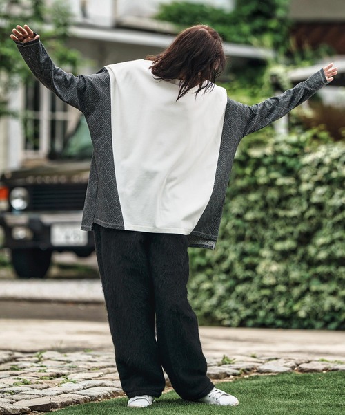 CAMBIO(カンビオ)の「mlt5280- Switch Jacquard Ponti Cut sew カットソー(Tシャツ/カットソー・メンズ・ホワイト/ブラック・S/M/L)」の10枚目の写真