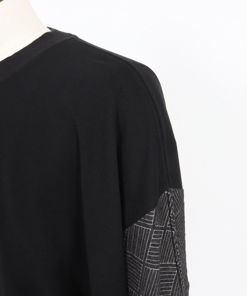 CAMBIO(カンビオ)の「mlt5280- Switch Jacquard Ponti Cut sew カットソー(Tシャツ/カットソー・メンズ・ホワイト/ブラック・S/M/L)」の17枚目の写真