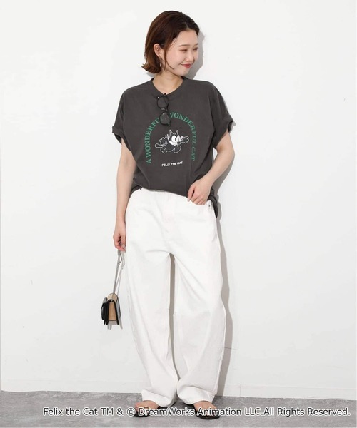 SLOBE IENA(スローブイエナ)の「《WEB限定/追加2》BALMYDAYS / バルミーデイズ SLOBE別注 FELIX TEE(Tシャツ/カットソー・レディース・ブラック/ネイビー・FREE)」の4枚目の写真