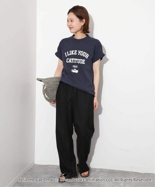 SLOBE IENA(スローブイエナ)の「《WEB限定/追加2》BALMYDAYS / バルミーデイズ SLOBE別注 FELIX TEE(Tシャツ/カットソー・レディース・ブラック/ネイビー・FREE)」の10枚目の写真