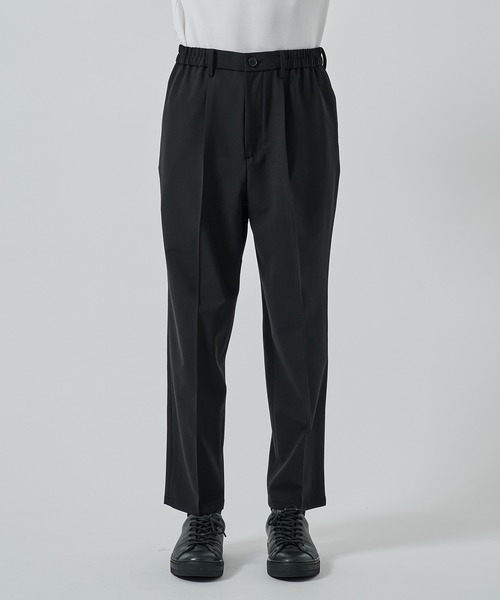 STUDIOUS（ステュディオス）の「【STUDIOUS】SUMMER WOOL TAPERED SLACKS（スラックス・メンズ・ブラック/カーキ/ベージュ/ダークブラウン・1/2）」の8枚目の写真