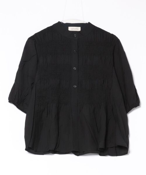 aimoha(アイモハ)の「コットンギャザー半袖ブラウス シャーリングデザイン (SS)(シャツ/ブラウス・レディース・ブラック/ライトベージュ/ホワイト/ピンク・FREE)」の10枚目の写真