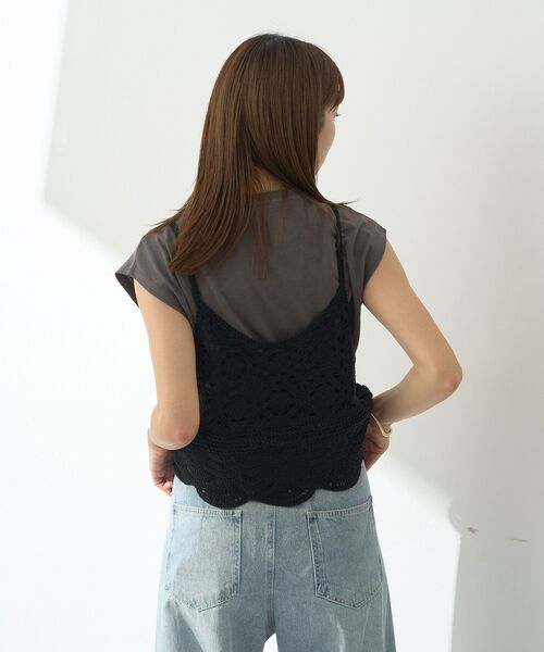 earth music&ecology（アースミュージックアンドエコロジー）の「SET2点 クロシェキャミ＋ノースリーブプルオーバー（Tシャツ/カットソー・レディース・ブラック/ブラウン/ライトカーキ/ホワイト系その他2・FREE）」の9枚目の写真