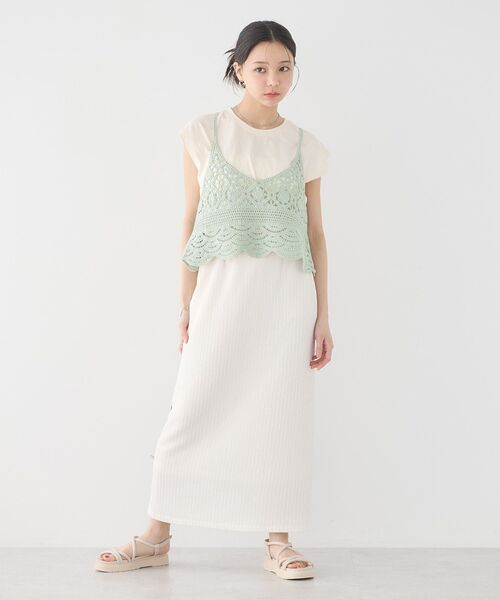 earth music&ecology（アースミュージックアンドエコロジー）の「SET2点 クロシェキャミ＋ノースリーブプルオーバー（Tシャツ/カットソー・レディース・ブラック/ブラウン/ライトカーキ/ホワイト系その他2・FREE）」の17枚目の写真