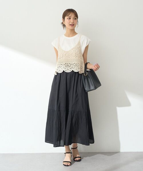 earth music&ecology（アースミュージックアンドエコロジー）の「SET2点 クロシェキャミ＋ノースリーブプルオーバー（Tシャツ/カットソー・レディース・ブラック/ブラウン/ライトカーキ/ホワイト系その他2・FREE）」の22枚目の写真