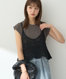 earth music&ecology | SET2点 クロシェキャミ＋ノースリーブプルオーバー(Tシャツ/カットソー)