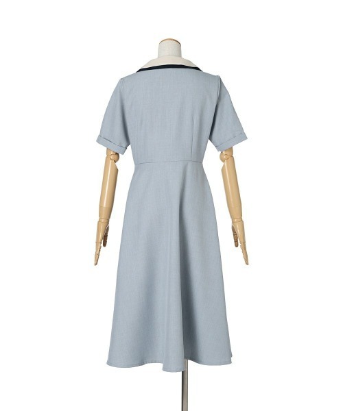 F i.n.t（フィント）の「スカーフタイ付きバイカラーワンピース　【1枚で快適】夏服（ワンピース・レディース・ライトイエロー/ライトグリーン/ブルーグレー・FREE）」の9枚目の写真