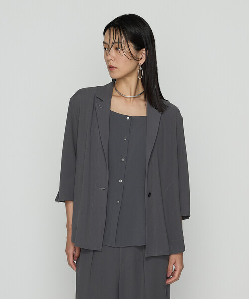 COMME CA（コムサ）の「【セットアップ対応】ストレッチカラミ ジャケット（テーラードジャケット・レディース・グレイッシュベージュ/グレー・9号/11号）」の15枚目の写真