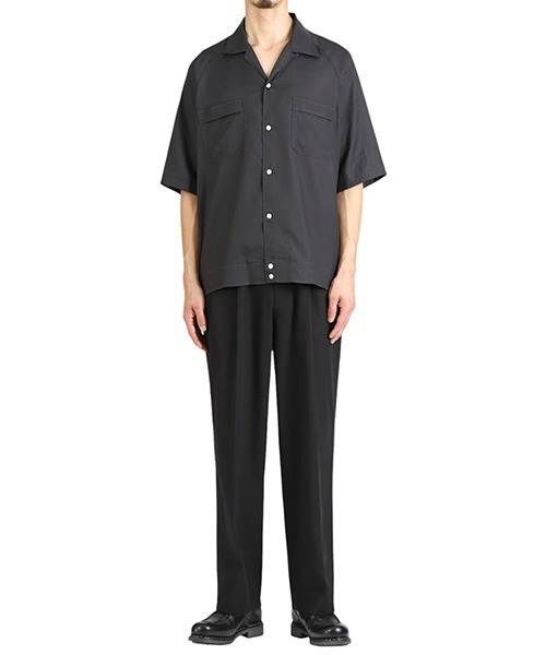 marka（マーカ）の「marka / マーカ：BOWLING SHIRT - CUPRO ORGANIC COTTON VIYELLA -：M25B-08SH01B[COR]（Tシャツ/カットソー・メンズ・チャコールグレー・2(M)/1(S)）」の6枚目の写真