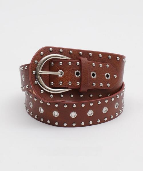 WEGO（ウィゴー）の「WEGO/スタッズデザインサッシュベルト（ベルト・レディース・ブラック/ブラウン・FREE）」の7枚目の写真