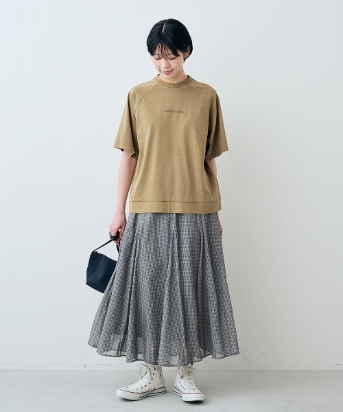 THREE FIFTY STANDARD（スリーフィフティースタンダード）の「ＴＨＲＥＥ　ＦＩＦＴＹ　ＳＴＡＮＤＡＲＤ　ピグメント加工のロゴプリントＴシャツ（Tシャツ/カットソー・レディース・スモークピンク/チャコールグレー/ベージュ・M/L/LL）」の11枚目の写真