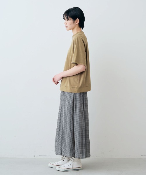 THREE FIFTY STANDARD（スリーフィフティースタンダード）の「ＴＨＲＥＥ　ＦＩＦＴＹ　ＳＴＡＮＤＡＲＤ　ピグメント加工のロゴプリントＴシャツ（Tシャツ/カットソー・レディース・スモークピンク/チャコールグレー/ベージュ・M/L/LL）」の13枚目の写真