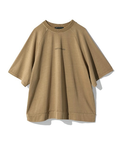 THREE FIFTY STANDARD（スリーフィフティースタンダード）の「ＴＨＲＥＥ　ＦＩＦＴＹ　ＳＴＡＮＤＡＲＤ　ピグメント加工のロゴプリントＴシャツ（Tシャツ/カットソー・レディース・スモークピンク/チャコールグレー/ベージュ・M/L/LL）」の21枚目の写真