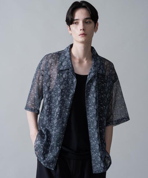 BROWNY(ブラウニー)の「BROWNY/メッシュパターンオープンカラーシャツ(シャツ/ブラウス・メンズ・その他1/その他2・MEDIUM/LARGE)」の1枚目の写真