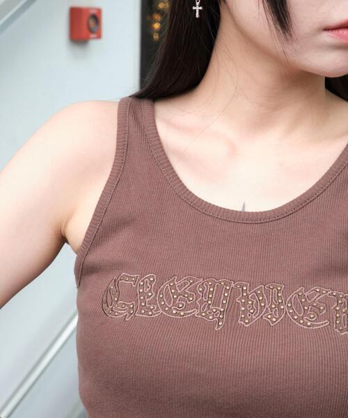 WEGO(ウィゴー)の「WEGO/スタッズグラフィックタンク(タンクトップ・レディース・スミクロ/ブラウン・FREE)」の5枚目の写真