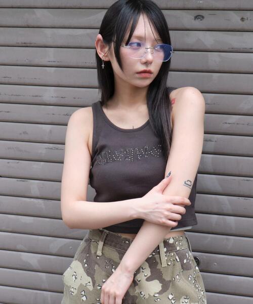 WEGO(ウィゴー)の「WEGO/スタッズグラフィックタンク(タンクトップ・レディース・スミクロ/ブラウン・FREE)」の7枚目の写真