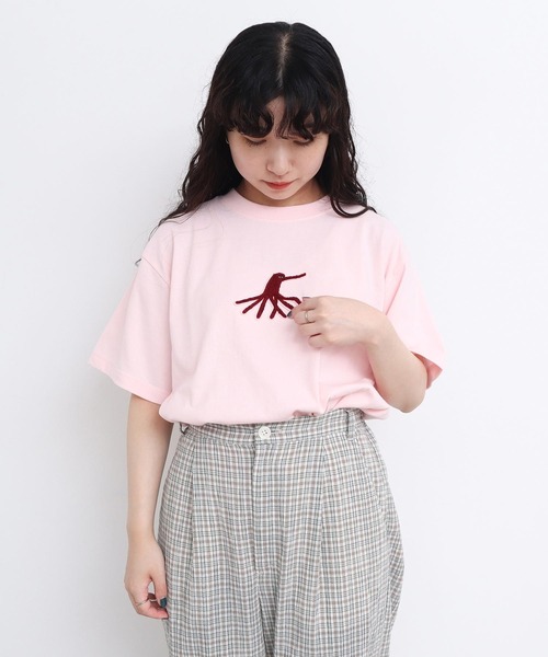 l'atelier du savon（アトリエドサボン）の「●海の生物　さがら刺繍Tシャツ（Tシャツ/カットソー・レディース・ホワイト/ピンク・FREE）」の9枚目の写真
