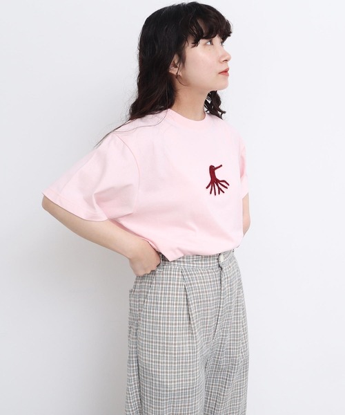 l'atelier du savon（アトリエドサボン）の「●海の生物　さがら刺繍Tシャツ（Tシャツ/カットソー・レディース・ホワイト/ピンク・FREE）」の8枚目の写真