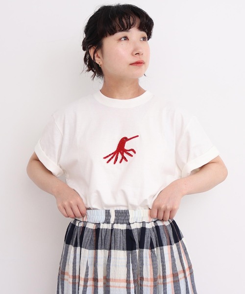 l'atelier du savon（アトリエドサボン）の「●海の生物　さがら刺繍Tシャツ（Tシャツ/カットソー・レディース・ホワイト/ピンク・FREE）」の11枚目の写真
