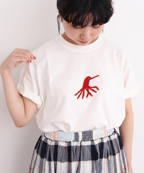 l'atelier du savon（アトリエドサボン）の「●海の生物　さがら刺繍Tシャツ（Tシャツ/カットソー・レディース・ホワイト/ピンク・FREE）」の16枚目の写真