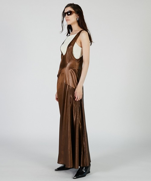 PRANK PROJECT(プランクプロジェクト)の「ドレープタンクドレス / Drape Tank Dress(ワンピース・レディース・ブラック/ブラウン・38/36)」の6枚目の写真