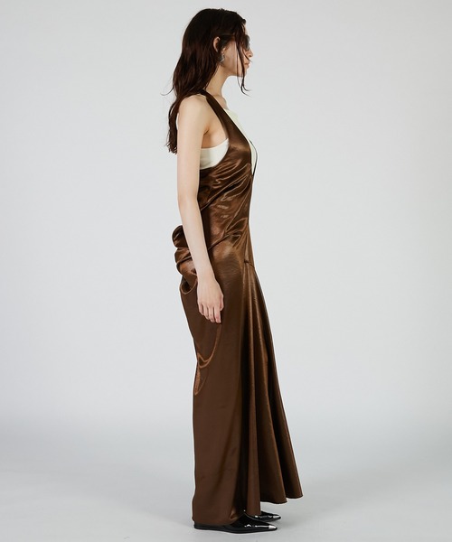 PRANK PROJECT(プランクプロジェクト)の「ドレープタンクドレス / Drape Tank Dress(ワンピース・レディース・ブラック/ブラウン・38/36)」の8枚目の写真