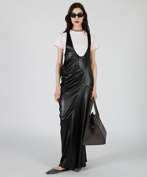 PRANK PROJECT(プランクプロジェクト)の「ドレープタンクドレス / Drape Tank Dress(ワンピース・レディース・ブラック/ブラウン・38/36)」の9枚目の写真