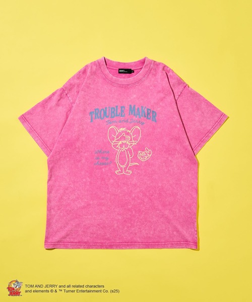 Tom＆Jerry（トムアンドジェリー）の「TOM and JERRY/トムとジェリー ジェリーTEE（Tシャツ/カットソー・レディース・ライトグレー/ピンク・M/L）」の9枚目の写真