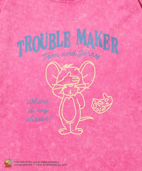 Tom＆Jerry（トムアンドジェリー）の「TOM and JERRY/トムとジェリー ジェリーTEE（Tシャツ/カットソー・レディース・ライトグレー/ピンク・M/L）」の11枚目の写真