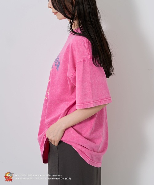 Tom＆Jerry（トムアンドジェリー）の「TOM and JERRY/トムとジェリー ジェリーTEE（Tシャツ/カットソー・レディース・ライトグレー/ピンク・M/L）」の14枚目の写真