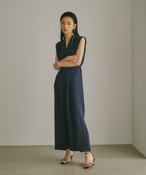 トリアセテートスキッパーネックワンピース（ワンピース