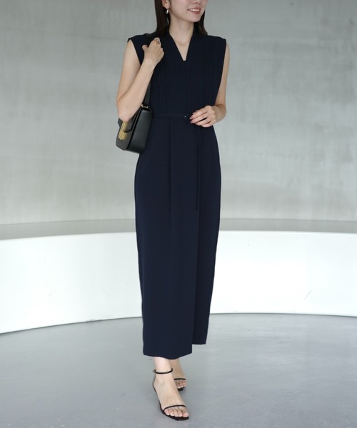 トリアセテートスキッパーネックワンピース（ワンピース