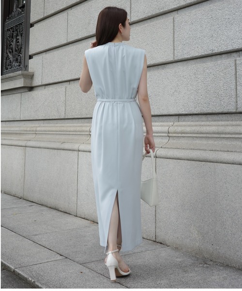 トリアセテートスキッパーネックワンピース（ワンピース）｜anuans（ア