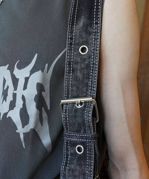 美品✨　DIESEL y2k デニム チェーン ショルダーバッグ グランジ デニムショルダーバッグ/ケミカル加工/刺繍ロゴ/Y2K・グランジ