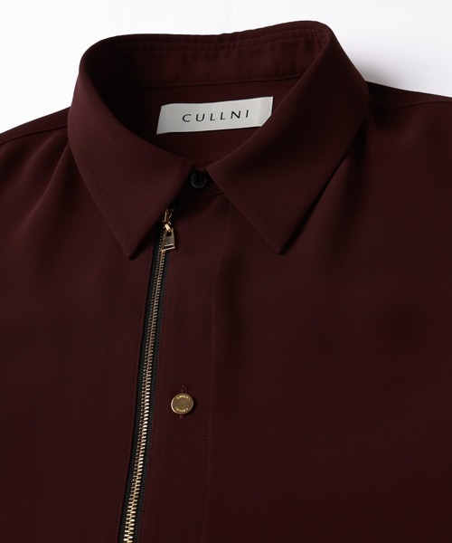 CULLNI（クルニ）の「Double Cloth Zip Up Shirt（シャツ/ブラウス・メンズ・ブラック/バーガンディー・2/1/0）」の10枚目の写真