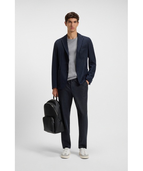 BOSS(ボス)の「テーパードフィットパンツ ブラッシュド ストレッチフランネル(その他パンツ・メンズ・ダークブルー/グレー・54/46/52/50/48/44)」の5枚目の写真