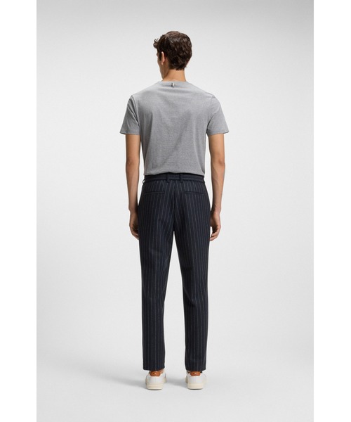 BOSS(ボス)の「テーパードフィットパンツ ブラッシュド ストレッチフランネル(その他パンツ・メンズ・ダークブルー/グレー・54/46/52/50/48/44)」の4枚目の写真