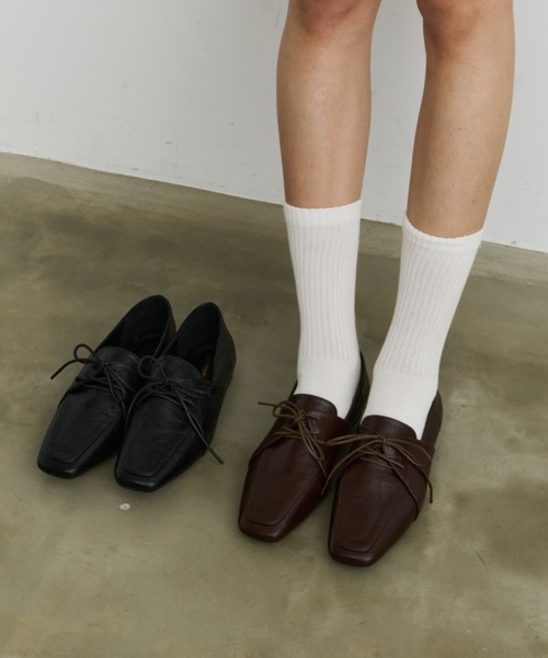 ソフトエコレザーレースアップローファー（ローファー）｜DFFUR