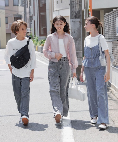 GLOBAL WORK（グローバルワーク）の「トクトク3セット/デニム＋Tシャツ/575581（つなぎ/オールインワン・キッズ・ブルー/ブラック・130cm/140cm/150cm/160cm）」の4枚目の写真