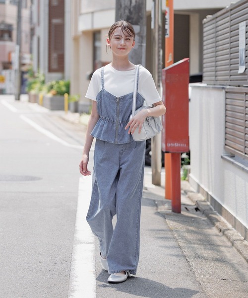 GLOBAL WORK（グローバルワーク）の「トクトク3セット/デニム＋Tシャツ/575581（つなぎ/オールインワン・キッズ・ブルー/ブラック・130cm/140cm/150cm/160cm）」の8枚目の写真