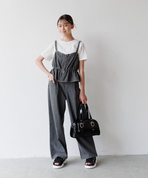 GLOBAL WORK（グローバルワーク）の「トクトク3セット/デニム＋Tシャツ/575581（つなぎ/オールインワン・キッズ・ブルー/ブラック・130cm/140cm/150cm/160cm）」の10枚目の写真