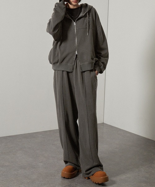 AMERICAN VINTAGE スウェットとスウェットパンツ　セット セール】【Alfred Alex】ヴィンテージ加工ピグメントダメージパッチ