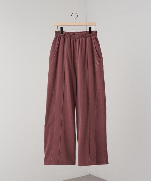 Alfred Alex（アルフレッドアレックス）の「【Alfred Alex】ヴィンテージ加工ピグメントダメージパッチロゴドロストカーブスウェットパンツ【セットアップ対応】（スウェットパンツ・メンズ・ブラック/ワインレッド/チャコール/グレイッシュブルー・S/M/L）」の19枚目の写真