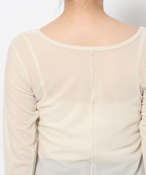 mysty woman(ミスティウーマン)の「2WAYシアーベロアロンT 594241(Tシャツ/カットソー・レディース・オフホワイト/ブルー/ブラック・FREE)」の20枚目の写真