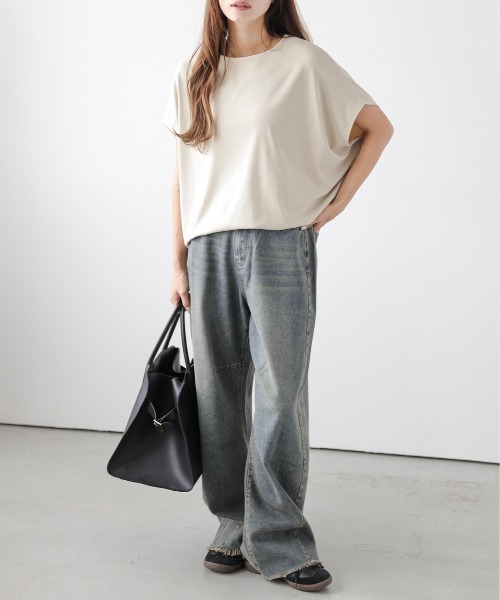lesperance(レスぺランス)の「コクーンシルエットプルオーバー(Tシャツ/カットソー・レディース・ブラック系1/ブラック系2/グレー系1/グレー系2/ベージュ系1/ベージュ系2・フリー)」の13枚目の写真