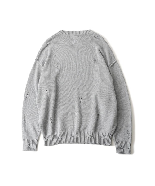 Subciety(サブサエティ)の「Wash damaged knit(ニット/セーター・メンズ・ネイビー/グレー/ブラック・X-LARGE/LARGE/MEDIUM/SMALL)」の7枚目の写真