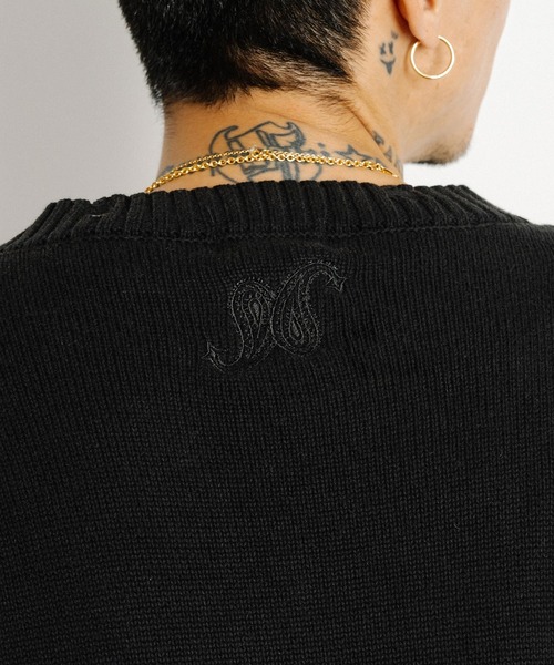 Subciety(サブサエティ)の「Wash damaged knit(ニット/セーター・メンズ・ネイビー/グレー/ブラック・X-LARGE/LARGE/MEDIUM/SMALL)」の14枚目の写真