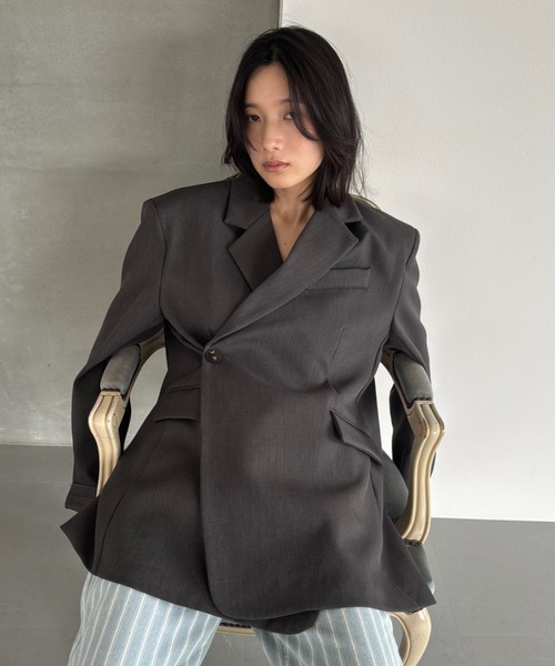 【新品タグ付き】FUULLY STUDIO 2WAYボクシーテーラードジャケット FUULLY STUDIO ジャケット テーラードジャケット 2WAYボクシー