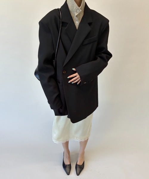 FUULLY STUDIO（フーリィーステューディオ）の「2WAYボクシーテーラードジャケット（テーラードジャケット・レディース・ブラック/ブラウン/グレー・FREE）」の19枚目の写真